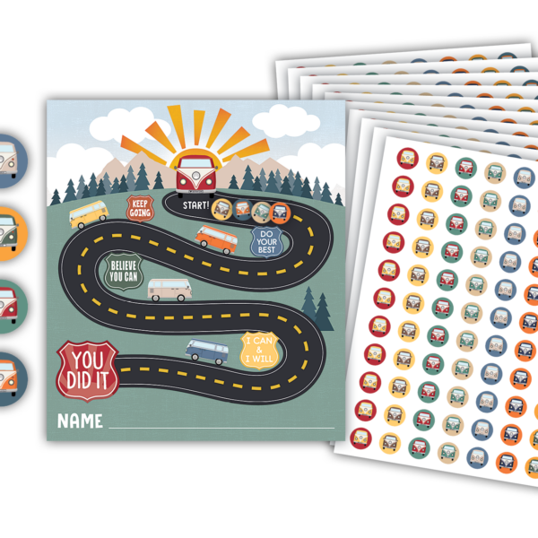 Moving Mountains Road Trip Reward Trackers with Stickers