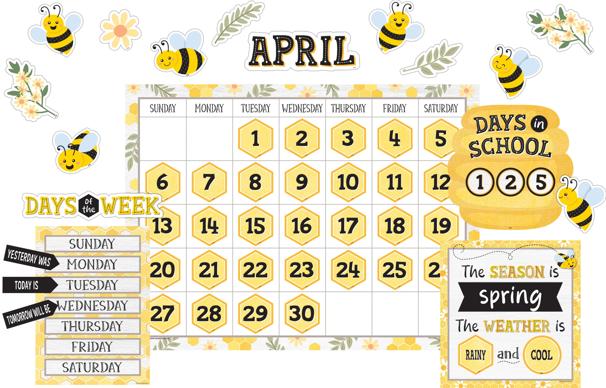 Buzzing Bees Calendar Bulletin Board