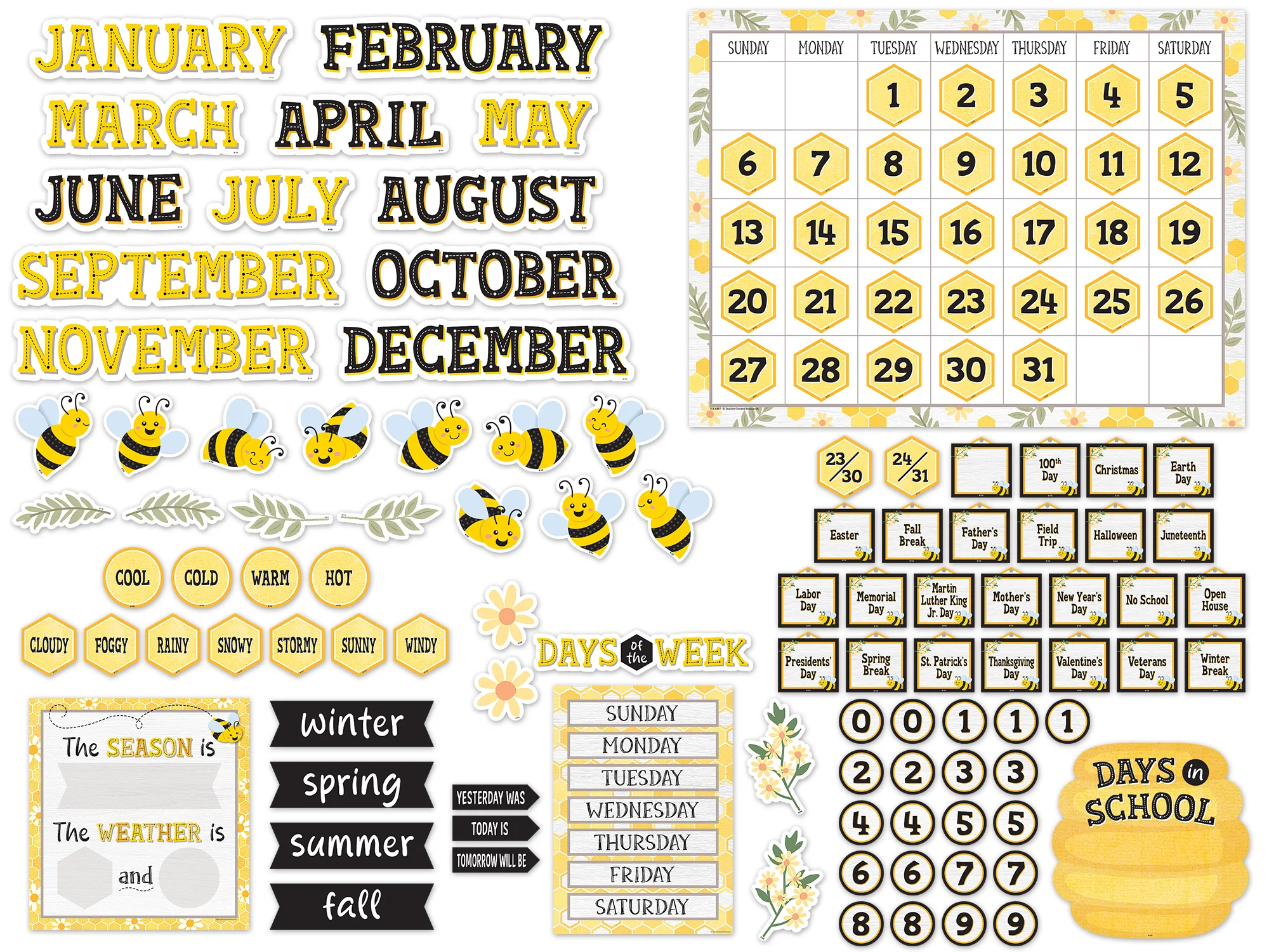 Buzzing Bees Calendar Bulletin Board - Image 2