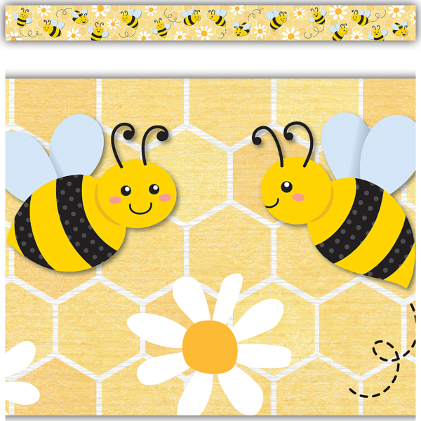 Buzzing Bees Straight Border Trim