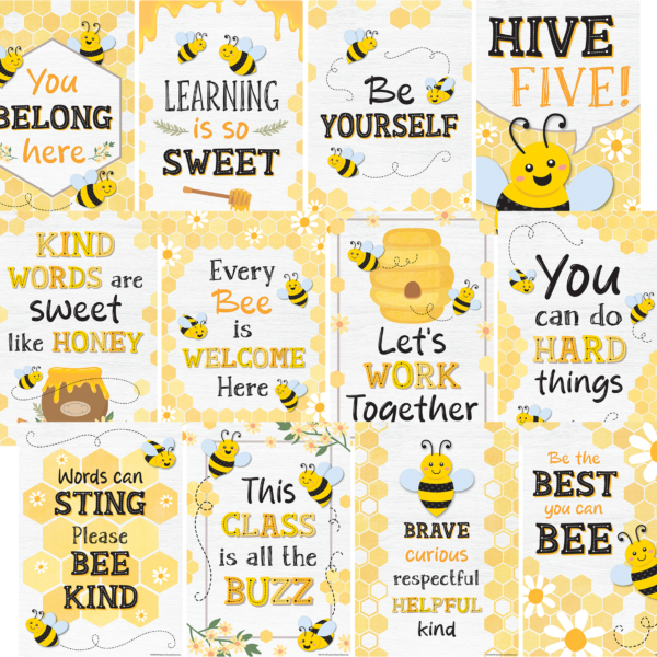 Buzzing Bees Positive Sayings Small Poster Pack