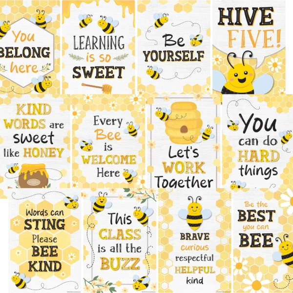 Buzzing Bees Positive Sayings Small Poster Pack