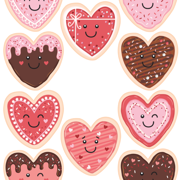 Frosted Heart Cookies Accents
