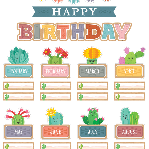 Happy Cactus Crew Happy Birthday Mini Bulletin Board