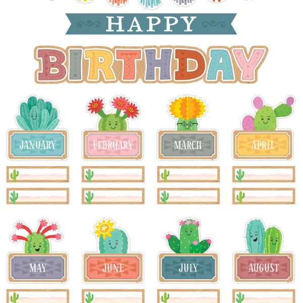 Happy Cactus Crew Happy Birthday Mini Bulletin Board
