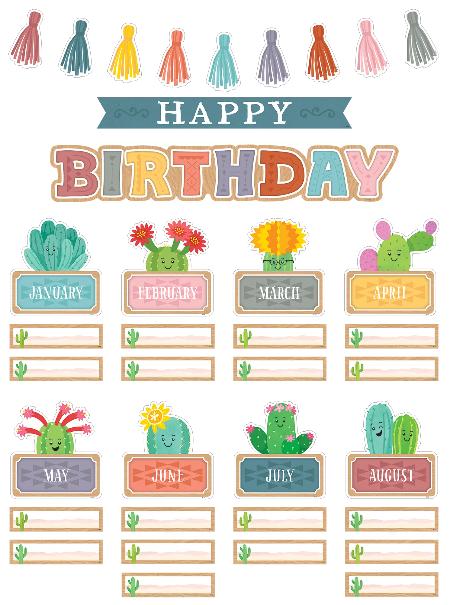 Happy Cactus Crew Happy Birthday Mini Bulletin Board