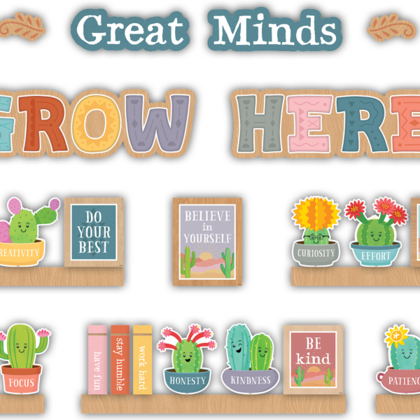 Happy Cactus Crew Great Minds Grow Here Mini Bulletin Board