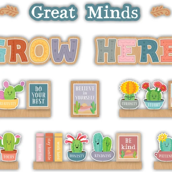 Happy Cactus Crew Great Minds Grow Here Mini Bulletin Board