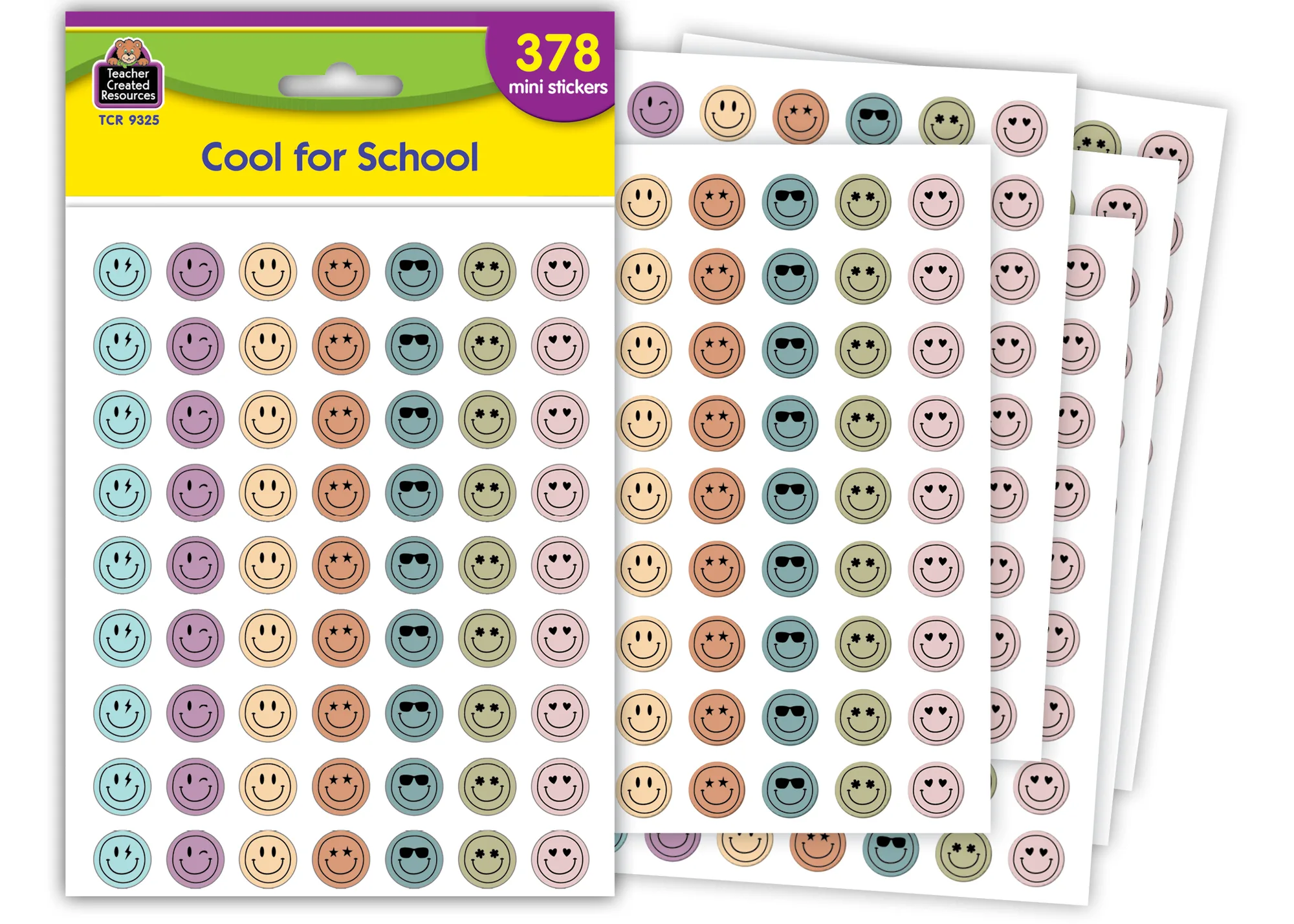 Calming Colors Smiley Faces Mini Stickers