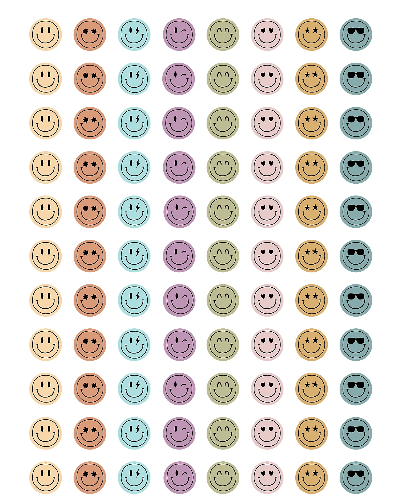Calming Colors Smiley Faces Mini Stickers Valu-Pak - Image 2