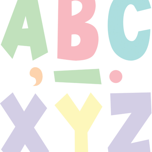 Pastel Pop 7" Fun Font Letters