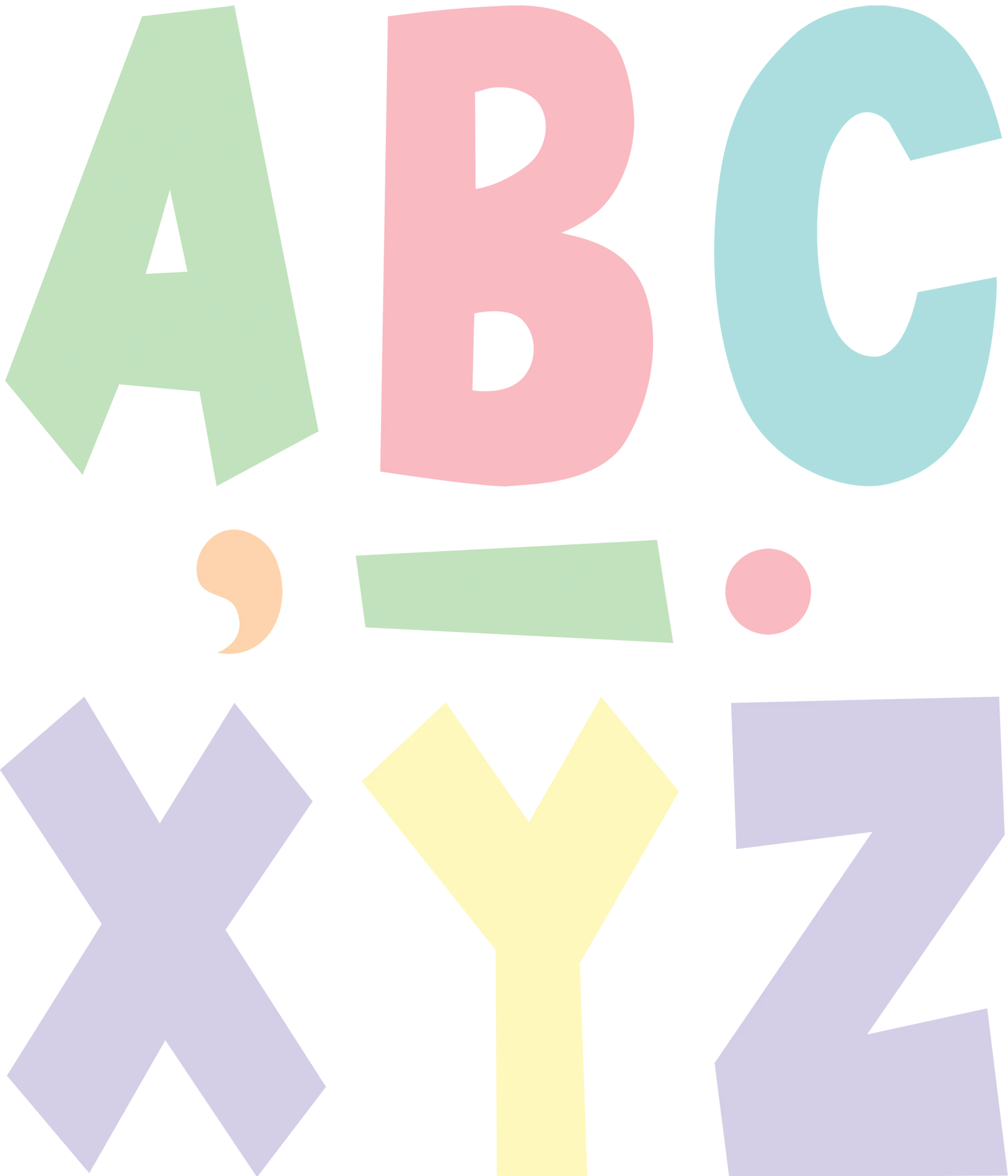 Pastel Pop 7" Fun Font Letters