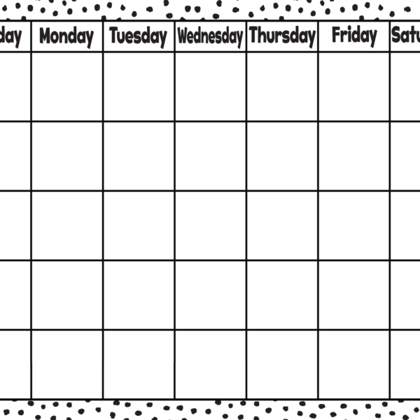 Black Painted Dots on White Calendar Chart