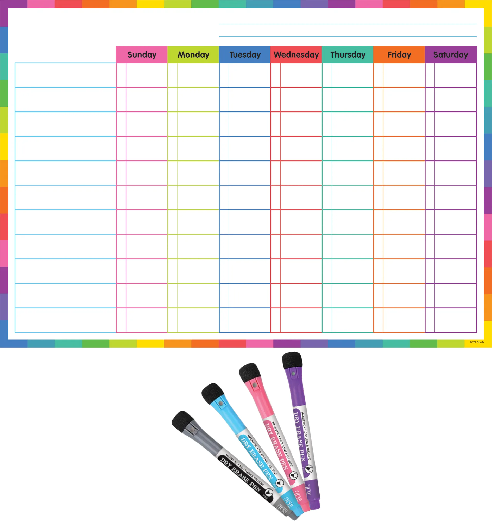 Colorful Dry-Erase Magnetic Task Chart - Image 2