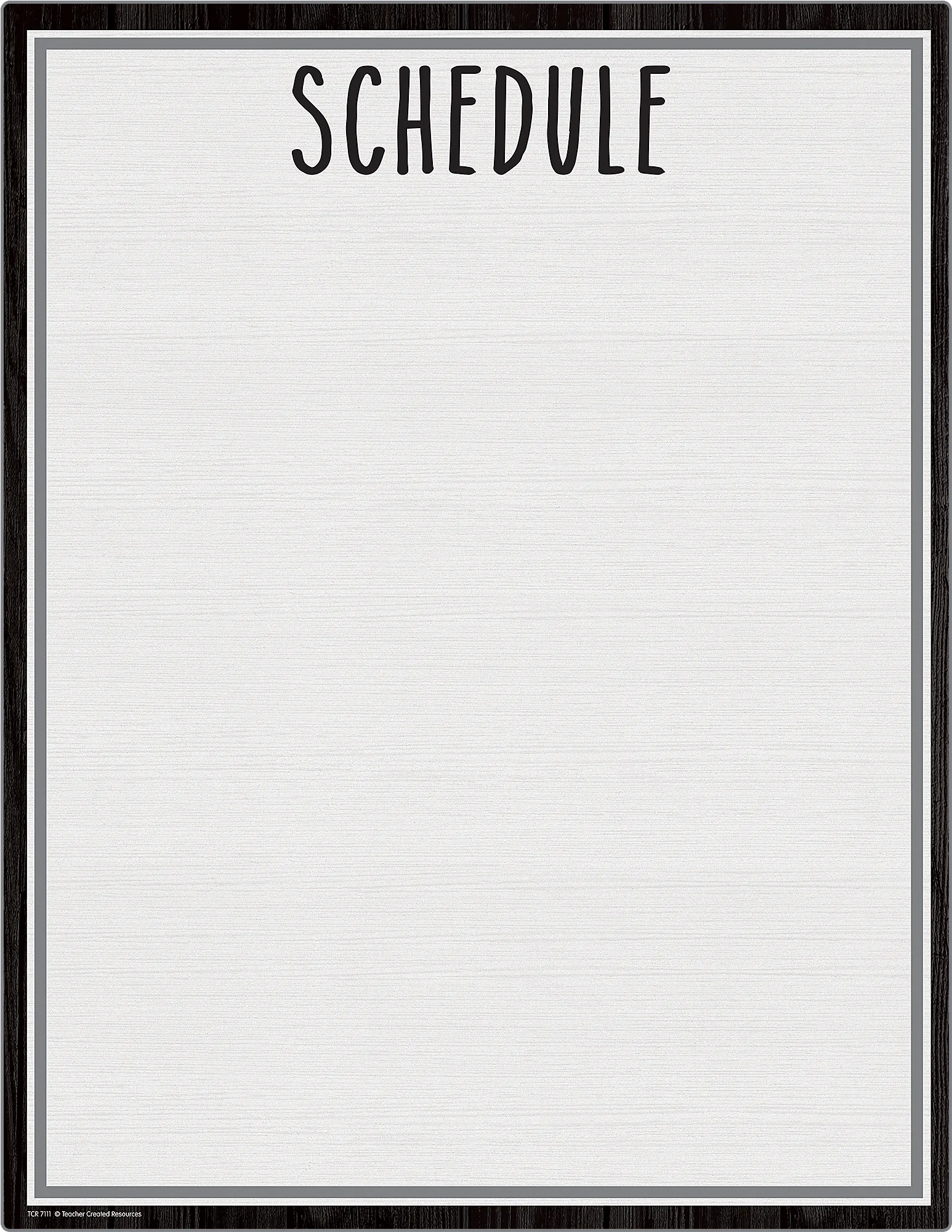 Modern Farmhouse Schedule Write-On/Wipe-Off Chart