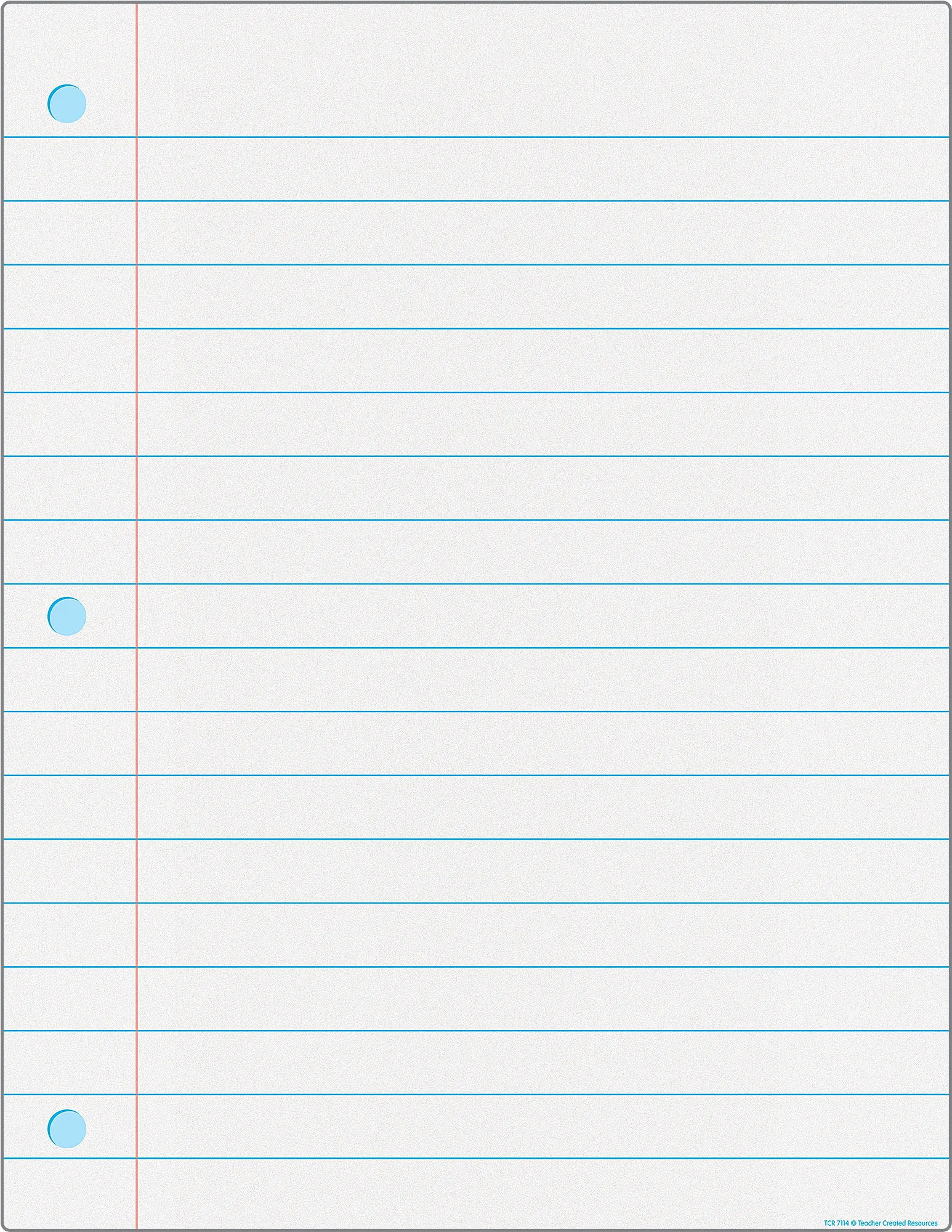 Notebook Paper Write-On/Wipe-Off Chart