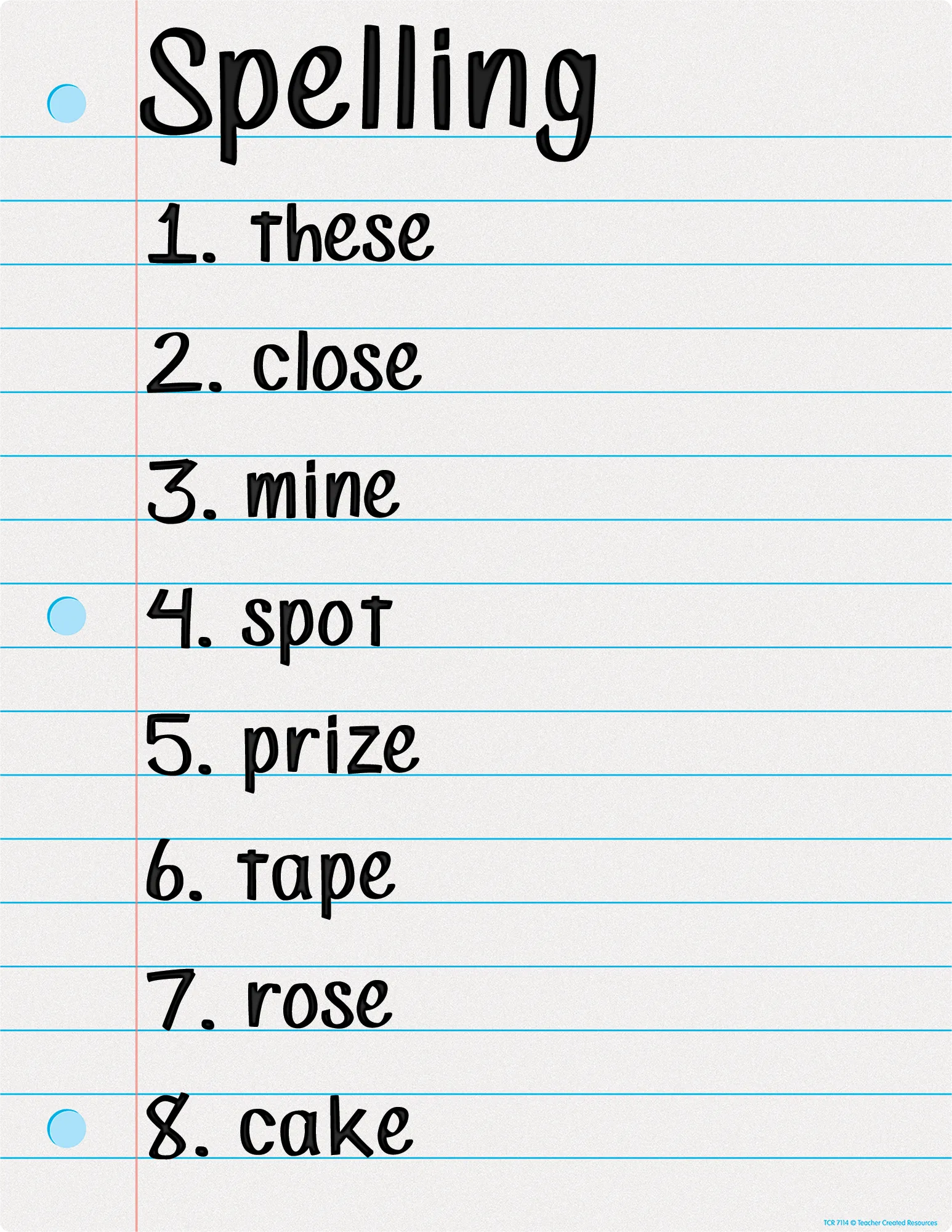 Notebook Paper Write-On/Wipe-Off Chart - Image 2