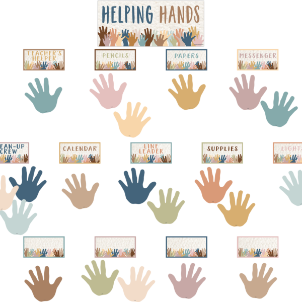 Everyone is Welcome Helping Hands Mini Bulletin Board