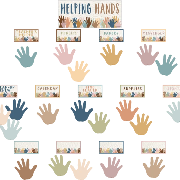 Everyone is Welcome Helping Hands Mini Bulletin Board