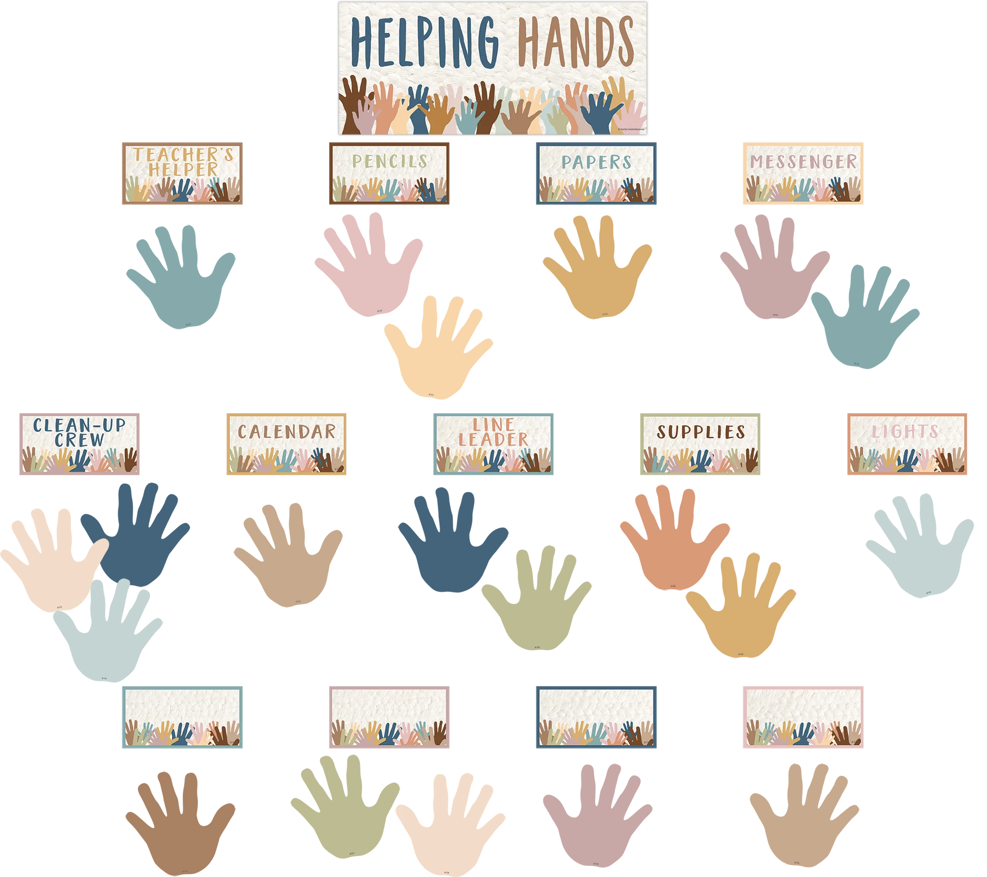 Everyone is Welcome Helping Hands Mini Bulletin Board