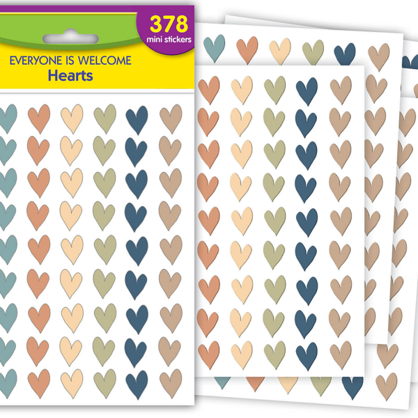 Everyone is Welcome Hearts Mini Stickers