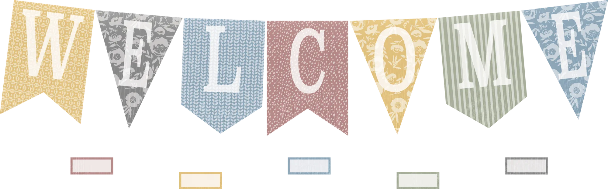 Classroom Cottage Pennants Welcome Bulletin Board