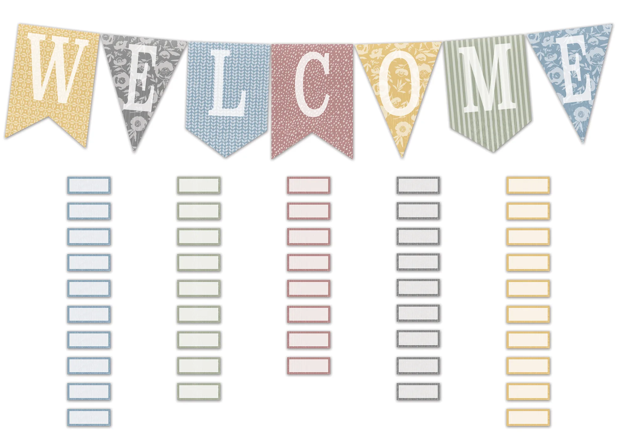 Classroom Cottage Pennants Welcome Bulletin Board - Image 2