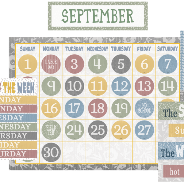 Classroom Cottage Calendar Bulletin Board