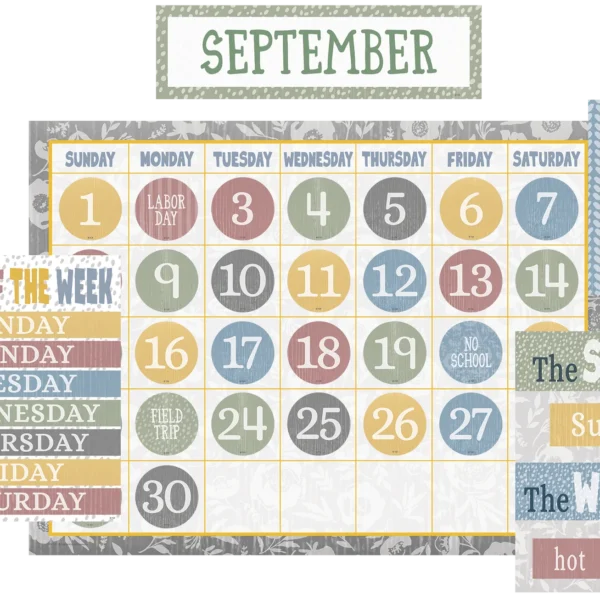 Classroom Cottage Calendar Bulletin Board