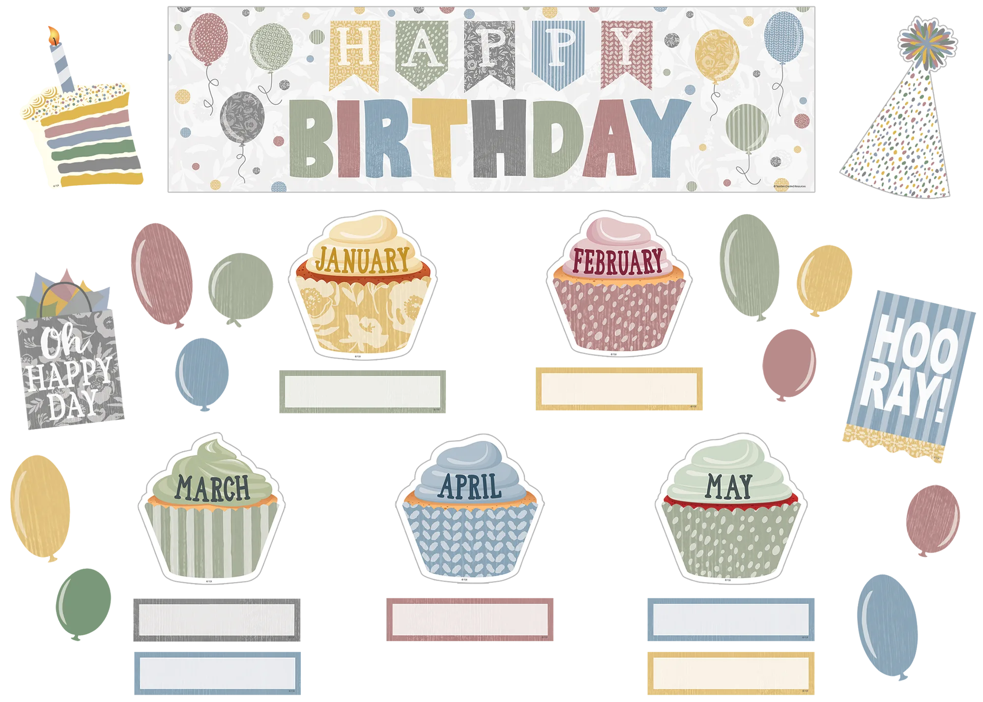 Classroom Cottage Happy Birthday Mini Bulletin Board