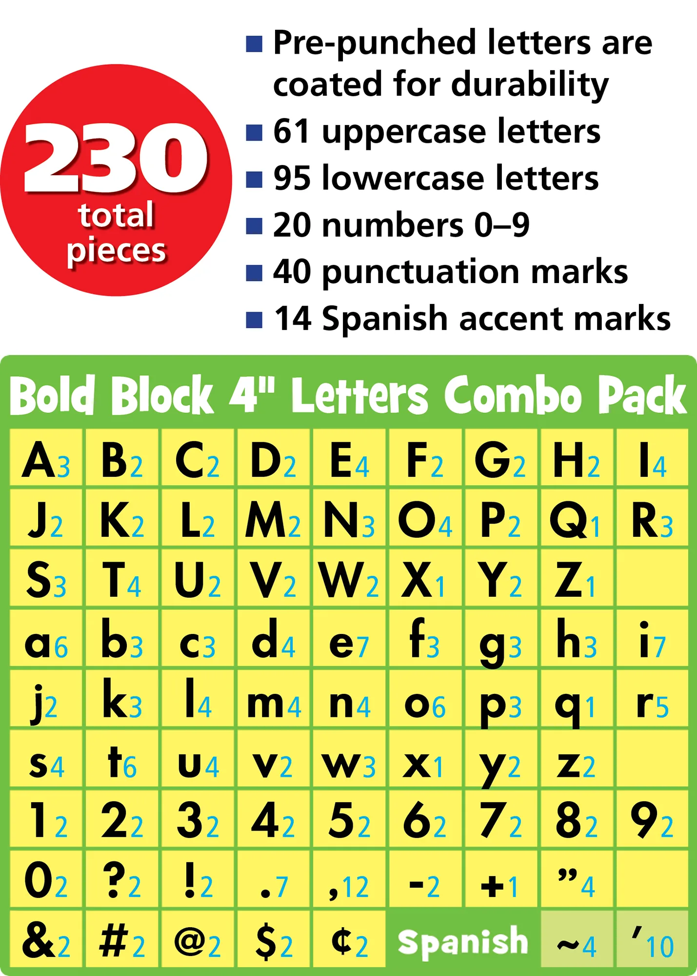 Classroom Cottage Bold Block 4" Letters Combo Pack - Image 2
