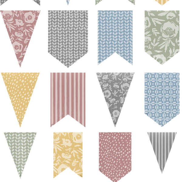 Classroom Cottage Pennants Accents - Assorted Sizes