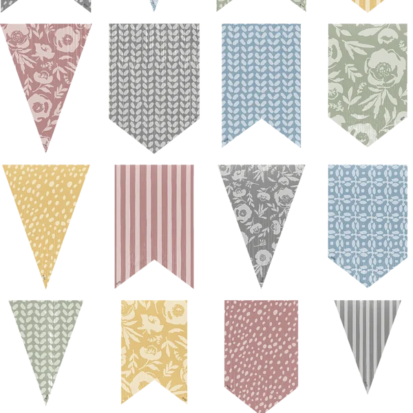 Classroom Cottage Pennants Accents - Assorted Sizes