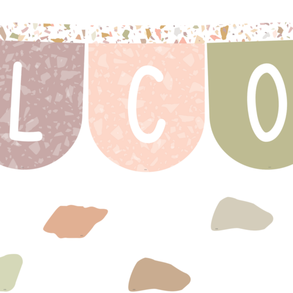 Terrazzo Tones Welcome Bunting Bulletin Board