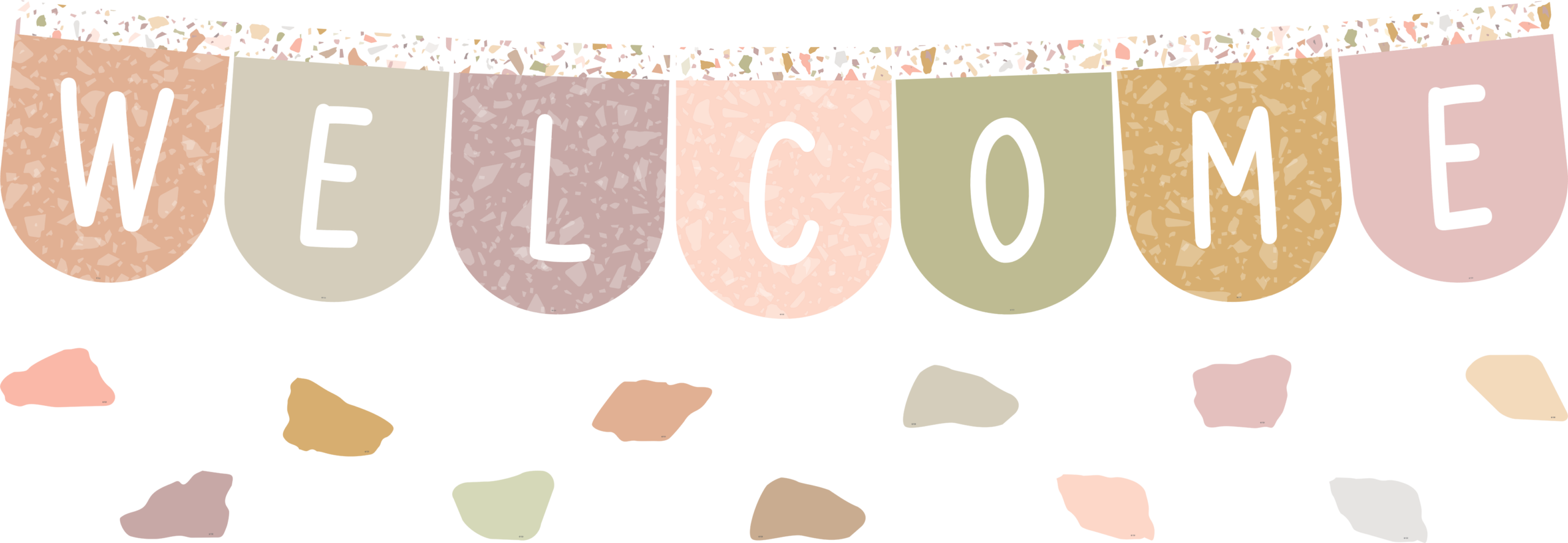 Terrazzo Tones Welcome Bunting Bulletin Board