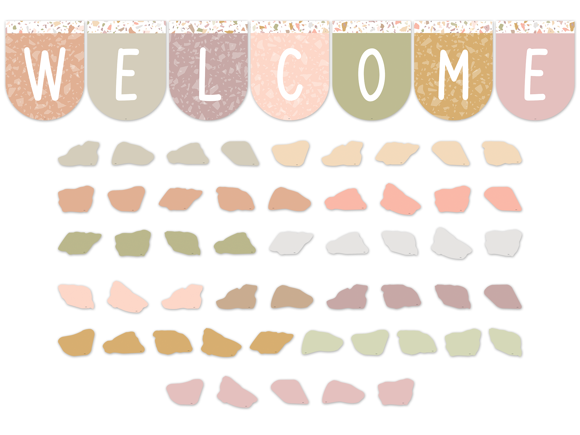 Terrazzo Tones Welcome Bunting Bulletin Board - Image 2