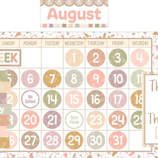 Terrazzo Tones Calendar Bulletin Board