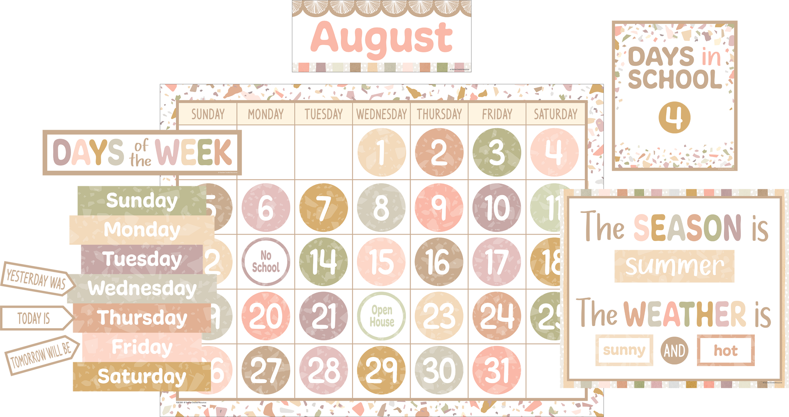 Terrazzo Tones Calendar Bulletin Board