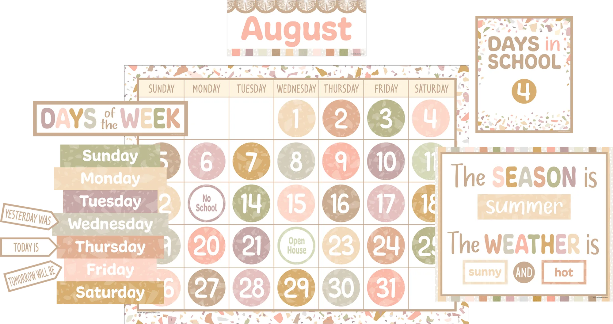 Terrazzo Tones Calendar Bulletin Board