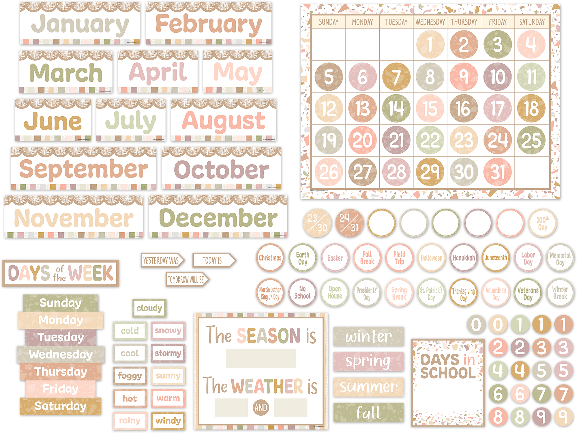 Terrazzo Tones Calendar Bulletin Board - Image 2