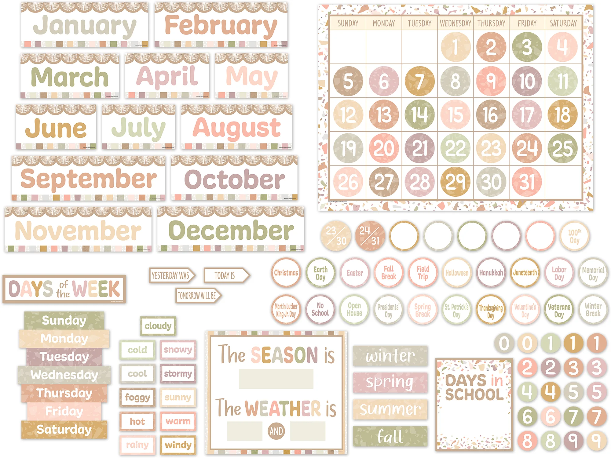 Terrazzo Tones Calendar Bulletin Board - Image 2