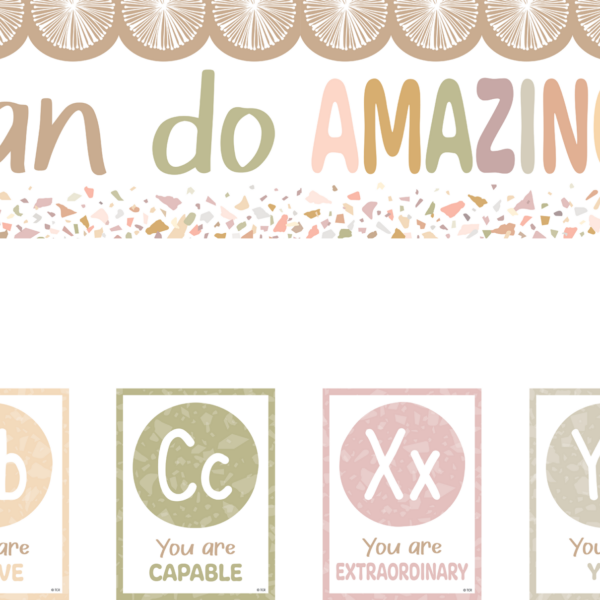 Terrazzo Tones Alphabet Affirmations Bulletin Board