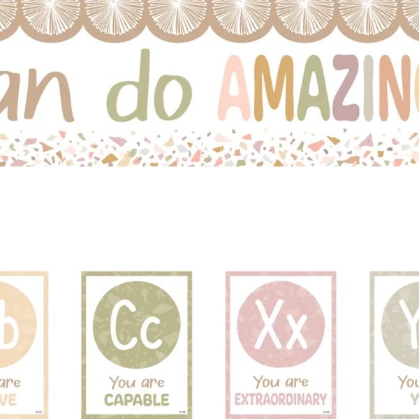 Terrazzo Tones Alphabet Affirmations Bulletin Board