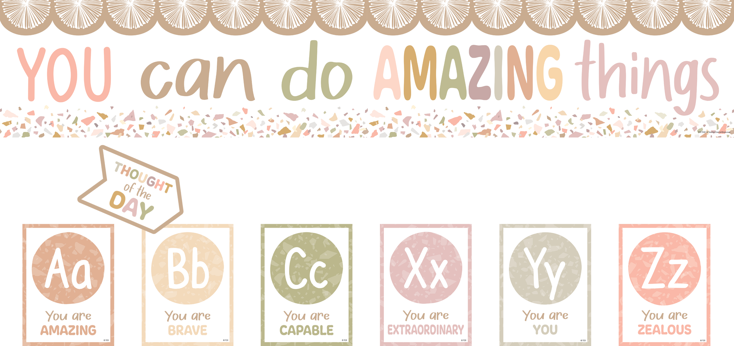 Terrazzo Tones Alphabet Affirmations Bulletin Board