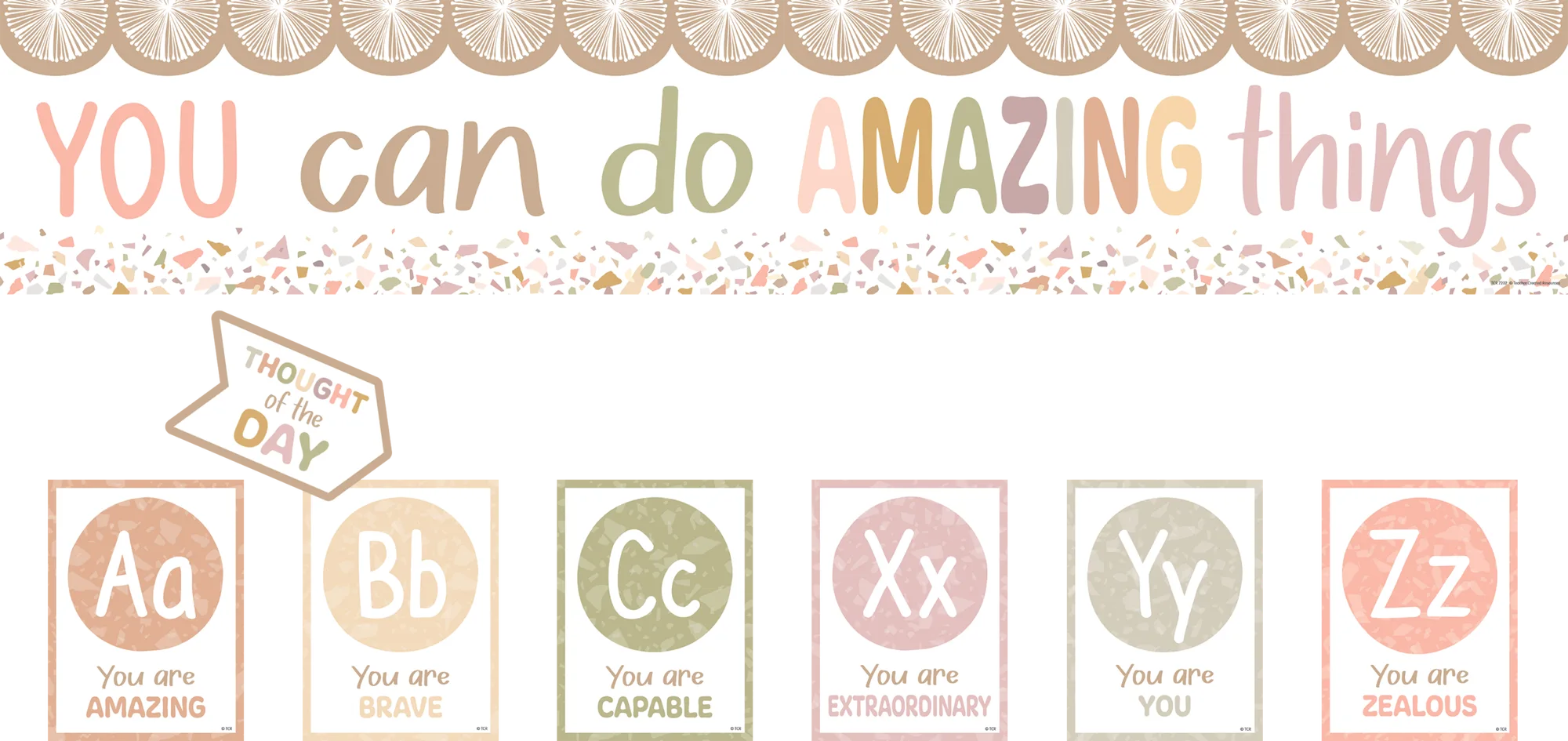 Terrazzo Tones Alphabet Affirmations Bulletin Board
