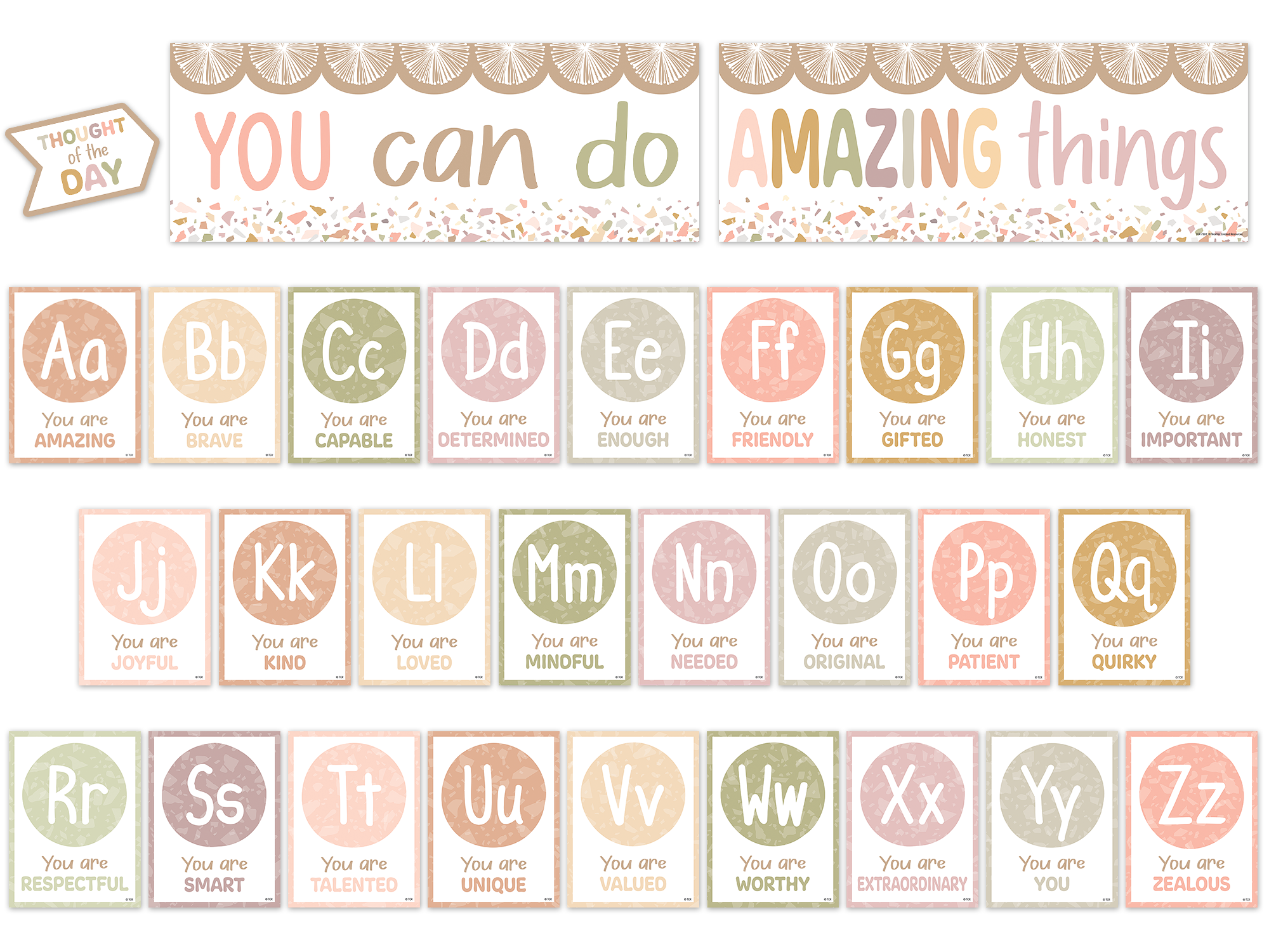 Terrazzo Tones Alphabet Affirmations Bulletin Board - Image 2