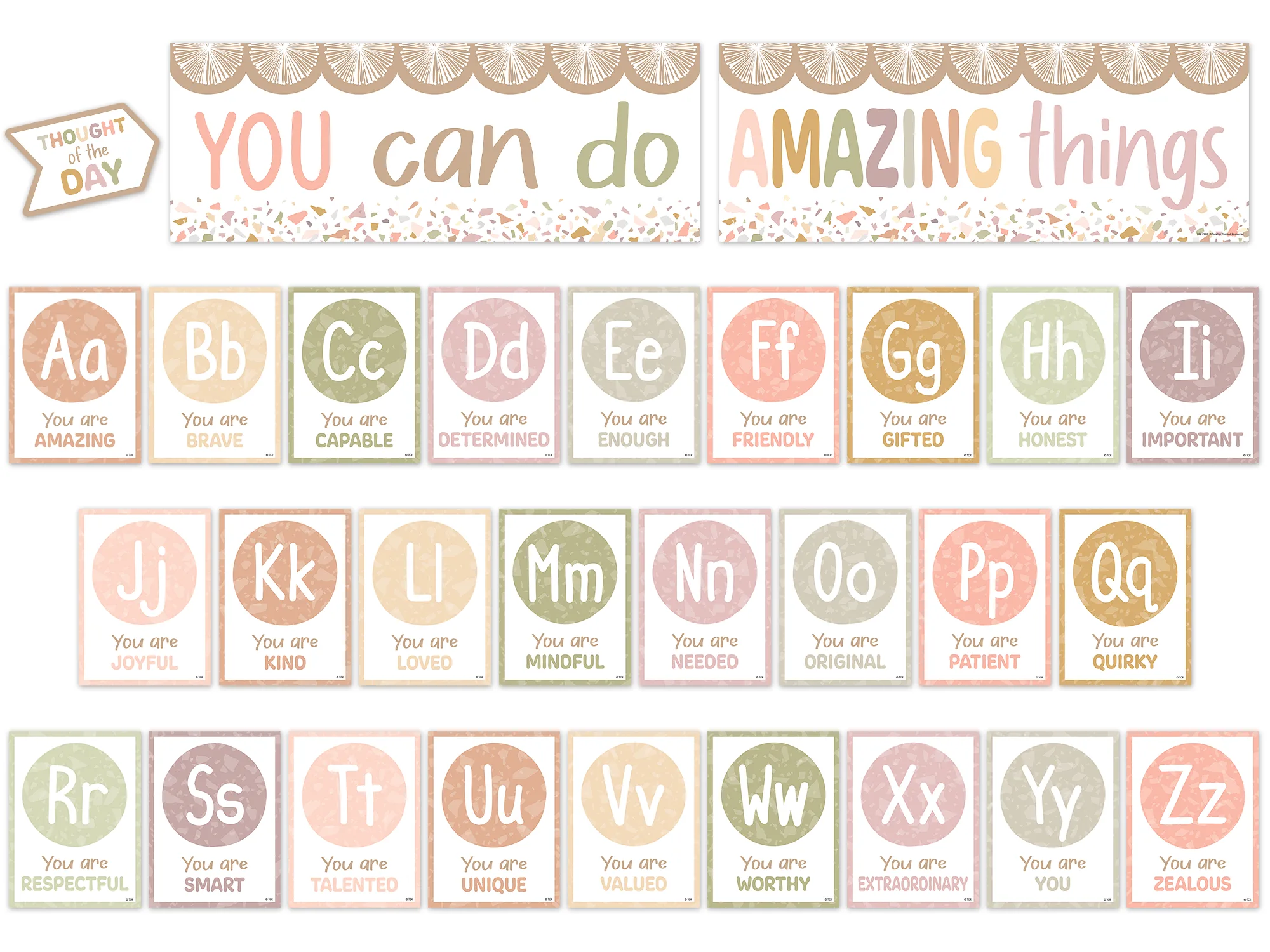 Terrazzo Tones Alphabet Affirmations Bulletin Board - Image 2