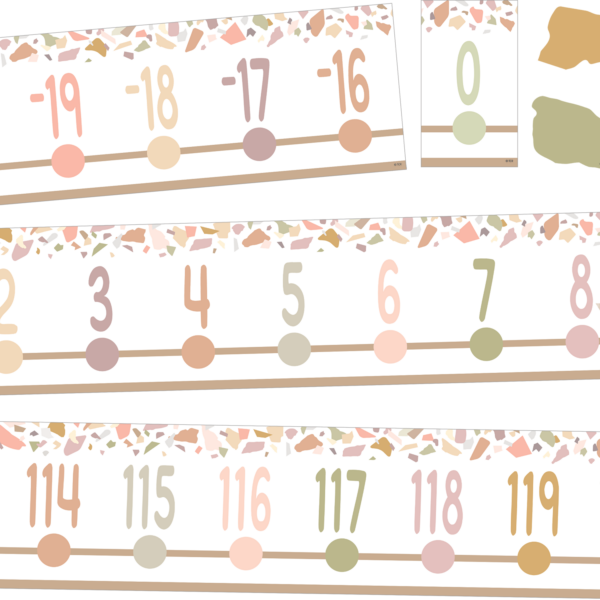 Terrazzo Tones Number Line (-20 to +120) Bulletin Board