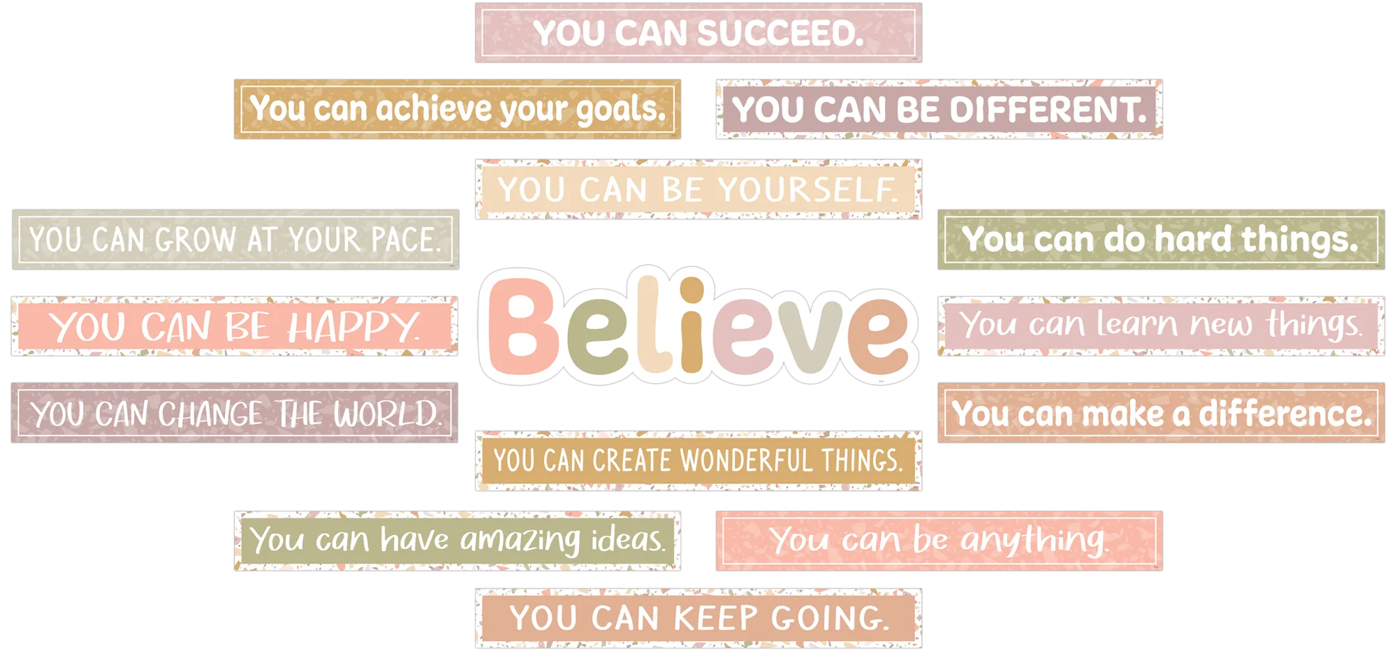 Terrazzo Tones Believe You Can Mini Bulletin Board