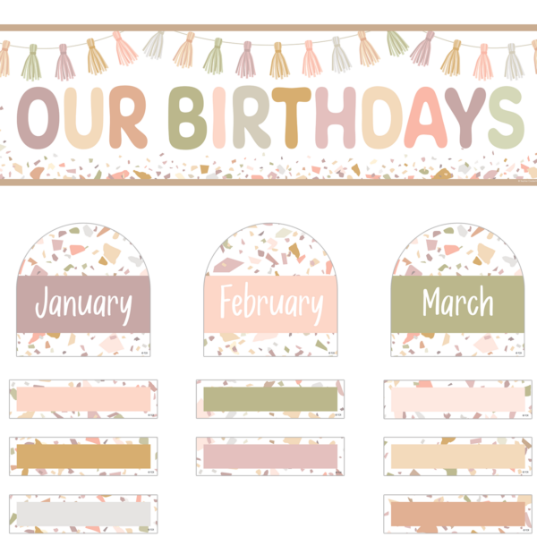 Terrazzo Tones Our Birthdays Mini Bulletin Board